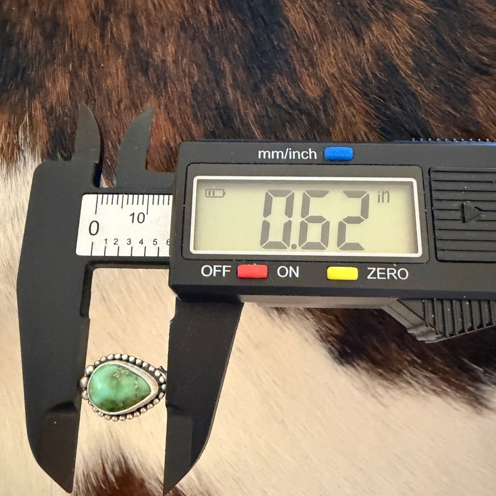 ❤️ Sonoran Gold Turquoise Navajo Style Brushed Sterling Stud Earrings .62”L - Picture 10 of 12